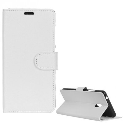 Telefontok álló, bőr hatású (flip, oldalra nyíló, asztali tartó funkció) Fehér [Nokia 2.1]