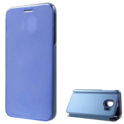 Telefontok álló, (aktív flip, oldalra nyíló, asztali tartó funkció, tükrös felület, Mirror View Case) Kék [Samsung Galaxy J4 (2018) J400F]