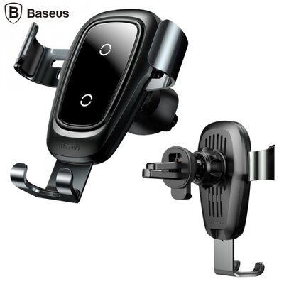 Baseus WXY_-BOA gépkocsi/autó telefontartó (szellőzőre rögzíthető,vezeték nélküli töltés, QI Wireless), fekete
