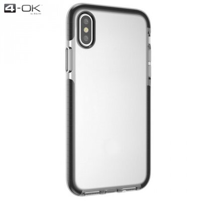 Blautel CISIPX 4-OK hátlapvédő telefontok gumi / szilikon (közepesen ütésálló, légpárnás sarok) Fekete [Apple iPhone X 5.8]