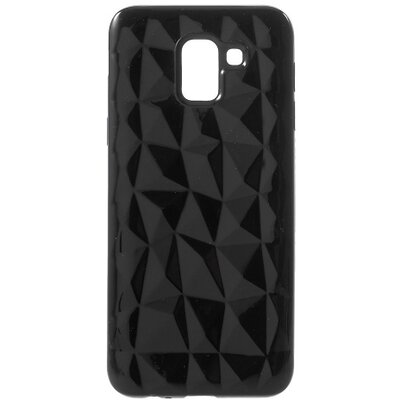 Hátlapvédő telefontok gumi / szilikon (3D, gyémánt minta) Fekete [Samsung Galaxy J6 (2018) J600F]