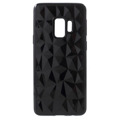 Hátlapvédő telefontok gumi / szilikon (3D, gyémánt minta) Fekete [Samsung Galaxy S9 (SM-G960)]