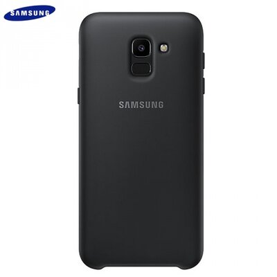 Samsung EF-PJ600CBEGWW Műanyag hátlapvédő telefontok (dupla rétegű, gumírozott) Fekete [Samsung Galaxy J6 (2018) J600F]