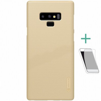 Nillkin Super Frosted műanyag hátlapvédő telefontok (gumírozott, érdes felület, kijelzővédő fóliával) Arany [Samsung Galaxy Note 9]