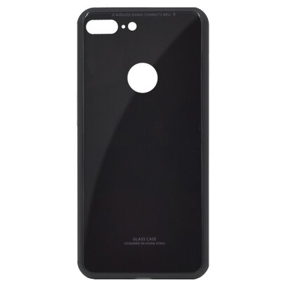 Műanyag hátlapvédő telefontok (közepesen ütésálló, átlátszó üveg hátlap) Fekete [Huawei Honor 9 Lite]