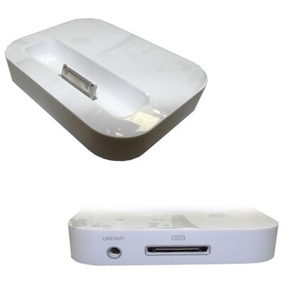 Asztali töltő (3.5 mm jack kimenet, kábel nélkül), Fehér [Apple iPhone 4, Apple iPhone 4S]