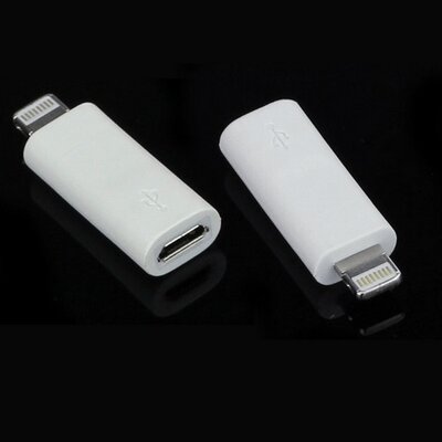 Adapter (microUSB csatlakozó illesztéséhez, lightning csatlakozóhoz, MD820ZM/A kompatibilis), Fehér [Apple IPAD (4th Generation), Apple IPAD mini, Apple IPAD mini 2 , Apple IPAD mini 3, Apple iPhone 5]