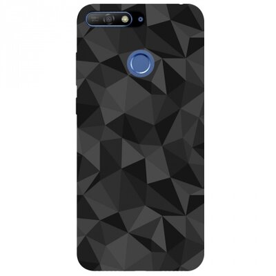 Hátlapvédő telefontok gumi / szilikon (3D, gyémánt minta) Fekete [Huawei Y6 Prime (2018)]