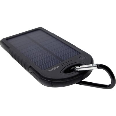 Napelemes mobil töltő Powerbank 5000 mAh, LogiLink Solar 5000 LiPo