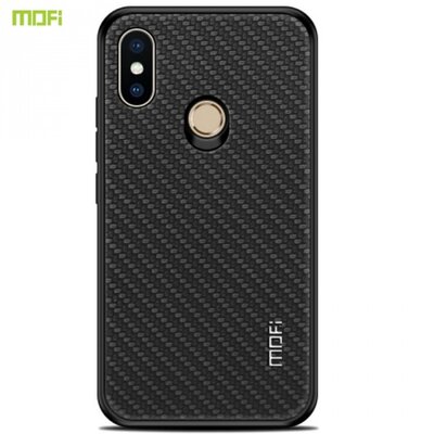 MOFI HONOR műanyag hátlapvédő telefontok (szilikon keret, bőr hátlap, fonott minta) Fekete [Xiaomi Mi 8 SE]
