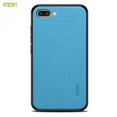 MOFI BRIGHT SHIELD műanyag hátlapvédő telefontok (szilikon keret, textil hátlap) Kék [Huawei Honor 10]