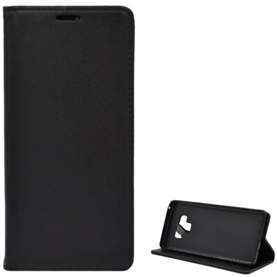Telefontok álló, bőr hatású (flip, oldalra nyíló, asztali tartó funkció) Fekete [Samsung Galaxy Note 9 (SM-N960F)]