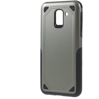 Defender műanyag hátlapvédő telefontok (közepesen ütésálló, gumi / szilikon belső, ultravékony) SötétZöld/Szürke [Samsung Galaxy J6 (2018) J600F]