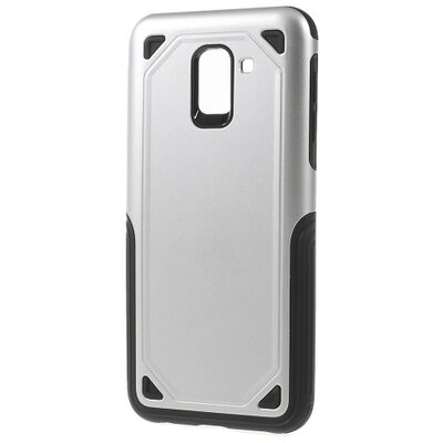 Defender műanyag hátlapvédő telefontok (közepesen ütésálló, gumi / szilikon belső, ultravékony) Ezüst/Szürke [Samsung Galaxy J6 (2018) J600F]