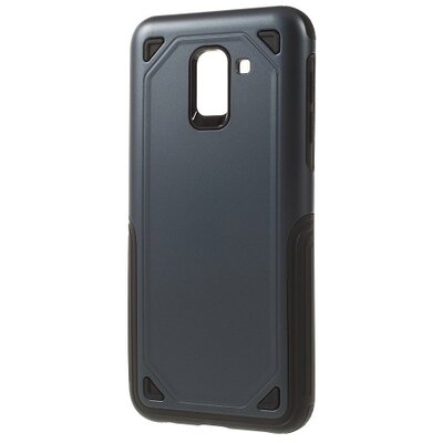 Defender műanyag hátlapvédő telefontok (közepesen ütésálló, gumi / szilikon belső, ultravékony) SötétKék/Szürke [Samsung Galaxy J6 (2018) J600F]