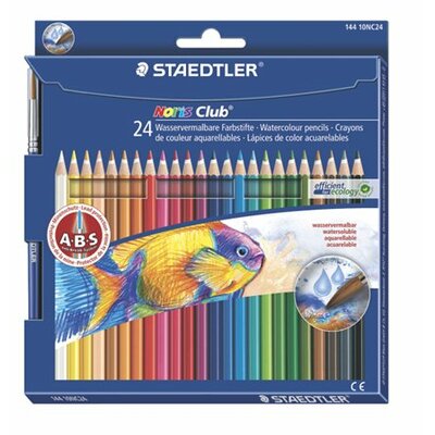 Akvarell ceruza készlet, ecsettel, STAEDTLER "Noris Club", 24 különböző szín, (24 db)
