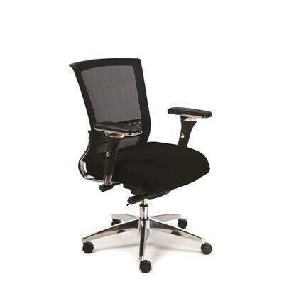 Irodai szék, állítható karfás, fekete szövetborítás, magas, hálós háttámla, aluminium lábkereszt, MAYAH "Power"