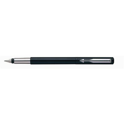 Töltőtoll, 0,5 mm, F, ezüst színű klip, fekete tolltest, PARKER "Vector"