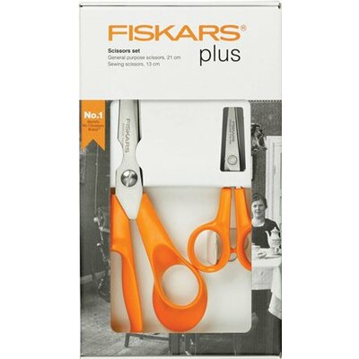 Olló készlet, FISKARS "Classic", narancssárga, (2 db)