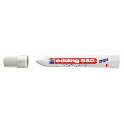Jelölő marker, 10 mm, kúpos, EDDING "950", fehér