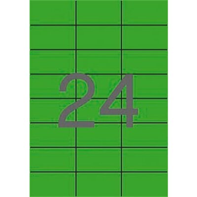 Etikett, 70x37 mm, színes, APLI, zöld, 2400 etikett/csomag, (100 lap)