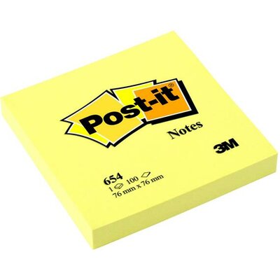 Öntapadó jegyzettömb, 76x76 mm, 100 lap, 3M POSTIT, sárga, (100 lap)