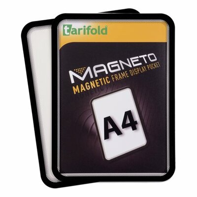 Mágneses tasak, mágneses háttal, A4, TARIFOLD "Magneto", fekete, (2 db)