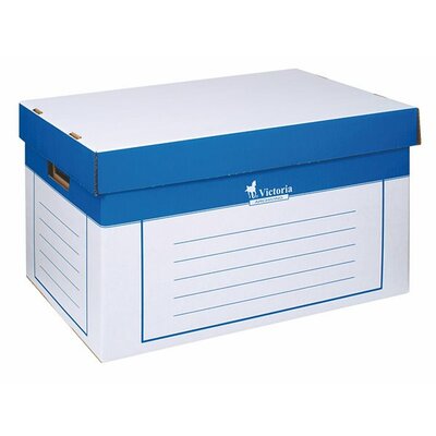 Archiváló konténer, 320x460x270 mm, karton, VICTORIA, kék-fehér, (2 db)