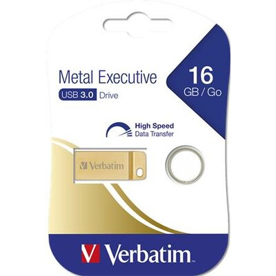 Pendrive, 16GB, USB 3.0, VERBATIM "Exclusive Metal" arany