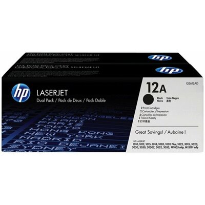 Q2612AD Lézertoner LaserJet 1010, 1015, 1018 nyomtatókhoz, HP fekete, 2*2k, (2 db)