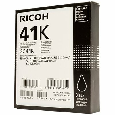 405761 Gélpatron SG 2100N, SG 3100SNw nyomtatókhoz, RICOH Type GC41K fekete, 2,5K