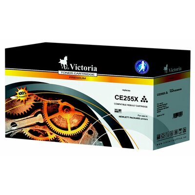 CE255X Lézertoner LaserJet P3015 nyomtatóhoz, VICTORIA 55X fekete, 12,5k
