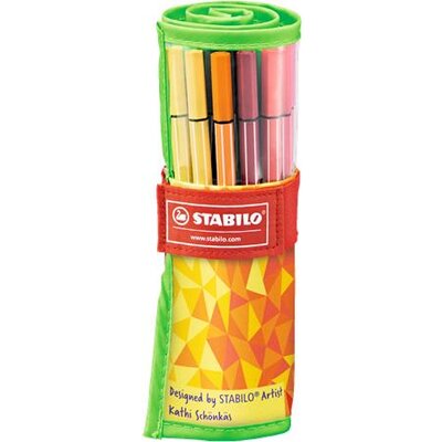 Rostirón készlet, 1 mm, STABILO "Pen 68 Fan Edition", 25 különböző szín, (25 db)