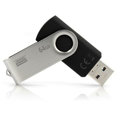 Pendrive, 64GB, USB 3.0, 20/110MB/sec, GOODRAM "UTS3", fekete