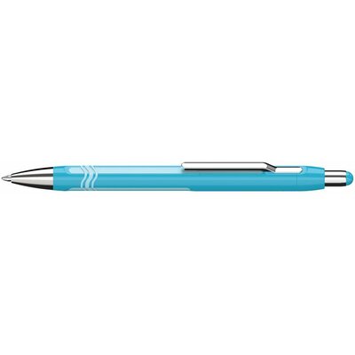 Golyóstoll, 0,7mm, nyomógombos, sötét és világoskék színű tolltest, SCHNEIDER, "Epsilon" kék