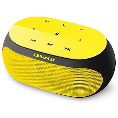 Hangszóró, hordozható, vezeték nélküli, Bluetooth, AWEI "Y200", sárga