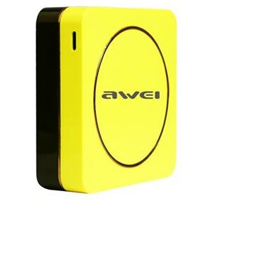 Hordozható akkumulátor, 6000 mAh, 3 x USB, AWEI "P88K", sárga