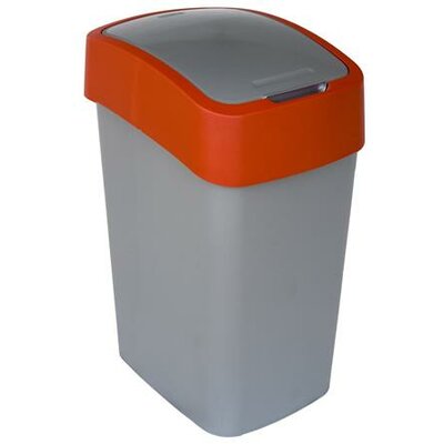 Billenős szelektív hulladékgyűjtő, műanyag, 50 l, CURVER, piros/szürke