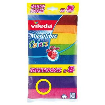 Törlőkendő, mikroszállal, VILEDA "Colors", (8 db)