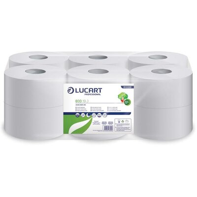 Toalettpapír, 2 rétegű, 120 m, 19 cm átmérő, LUCART, "Eco", fehér, (12 tek)