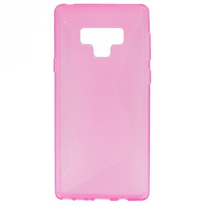 Hátlapvédő telefontok gumi / szilikon (S-line, karbonminta) Rózsaszín [Samsung Galaxy Note 9 (SM-N960F)]