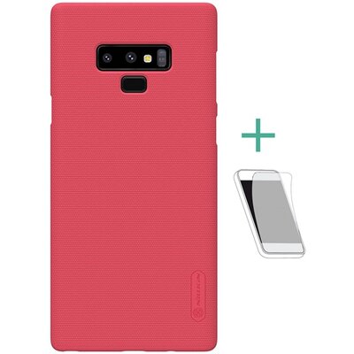 Nillkin Super Frosted műanyag hátlapvédő telefontok (gumírozott, érdes felület, Kijelzővédő fólia) Piros [Samsung Galaxy Note 9 (SM-N960F)]