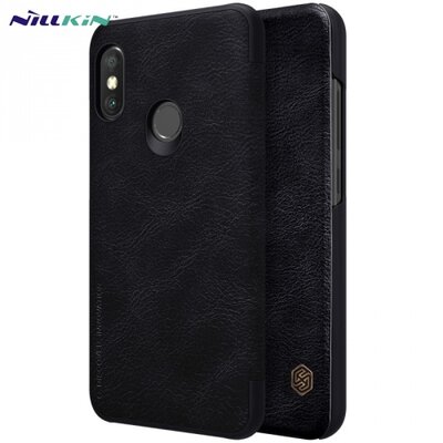 Nillkin Qin Telefontok álló, bőr hatású (flip, oldalra nyíló, S-View Cover) fekete [Xiaomi Mi A2 Lite (Redmi 6 Pro)]