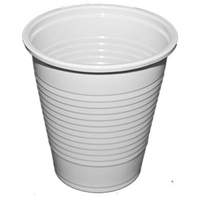 Műanyag pohár, 1,6 dl, fehér, (100 db)