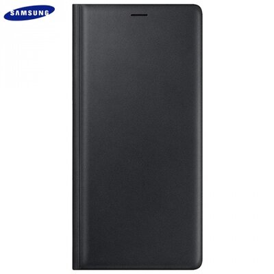 Samsung EF-WN960LBEG Telefontok álló, valódi bőr (flip, oldalra nyíló, bankkártya tartó) Fekete [Samsung Galaxy Note 9 (SM-N960F)]