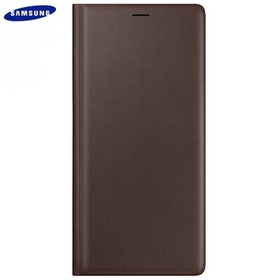 Samsung EF-WN960LAEG Telefontok álló, valódi bőr (flip, oldalra nyíló, bankkártya tartó) Barna [Samsung Galaxy Note 9 (SM-N960F)]