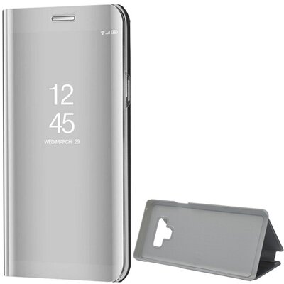 Telefontok álló, (aktív flip, oldalra nyíló, asztali tartó funkció, tükrös felület, Mirror View Case) Ezüst [Samsung Galaxy Note 9 (SM-N960F)]