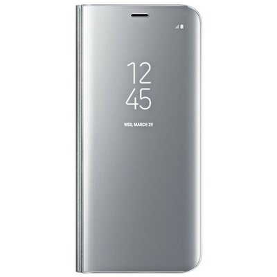 Samsung EF-ZG955CSEG Műanyag gyári telefontok (flip, oldalra nyíló, Clear View Cover), Ezüst [Samsung Galaxy S8+ Plus (SM-G955)]