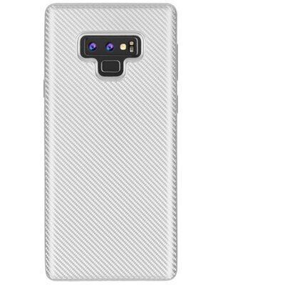 Hátlapvédő telefontok gumi / szilikon (karbon minta) Ezüst [Samsung Galaxy Note 9 (SM-N960F)]