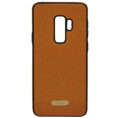 Hátlapvédő telefontok gumi / szilikon (ultravékony, közepesen ütésálló, bőrhatás) Barna [Samsung Galaxy S9+ Plus (SM-G965)]